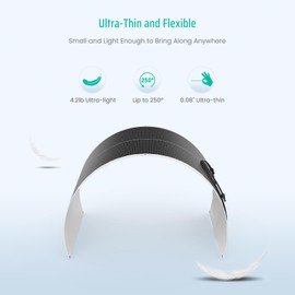 FivstaSola 180 Watt Flexible Solar Panel,with mounting Holes 12 Volt Monocrystalline Semi-Flexible Solar Panels Bendable Mono Off-Grid Charger for Marine, RV, Cabin, Van, Car and Uneven Surfaces