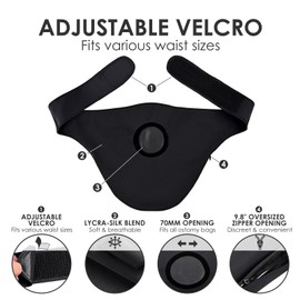 NFFTYUUT Ostomy Belt for Men & Women, Colostomy Ostomy Bag Covers | Ileostomy & Urostomy Stoma Support Belt with Inner Pocket to Hold Stoma Pouch | Breathable Design for Gym, Pool | Black L