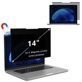 YealRed 14 Inch 16:9 Magnetic Laptop Privacy Screen – Anti-Blue Light, Anti-Glare, Anti-Scratch, Double-Sided, Removable Laptop Privacy Screen Protector (14 Inch 16:9-316 x 184 mm)