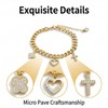JTK Design Women Curb Chain Charm Bracelet Faith Love Lucky