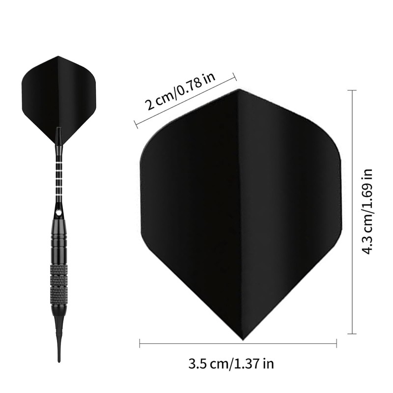 HRLORK 15 Packs Dart Flights Standard Thick Flight Extra Multiple