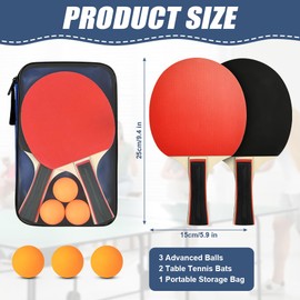 Flintronic Table Tennis Set, Table Tennis Bat, 2 Table Tennis Bats + 3 Table Tennis Balls, Ping Pong Set, Table Tennis Bat Set with Carry Bag for Beginners and Advanced, Families and Professionals