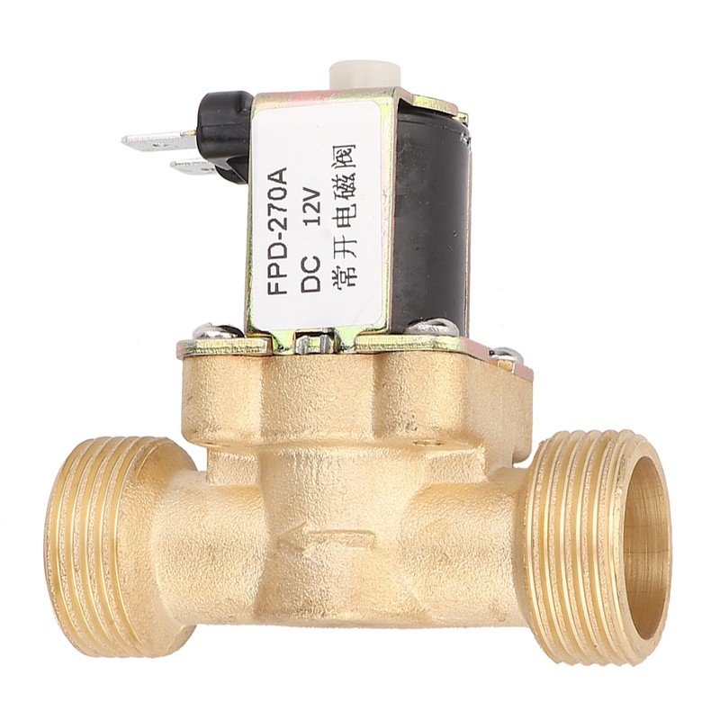 G3/4" Normally Open Brass Solenoid Electromagnetic Valve Water Inlet Switch