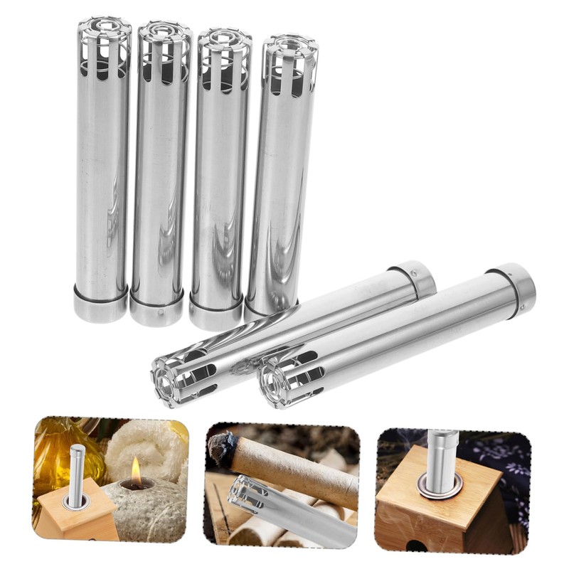 Beavorty 6pcs Moxa Stick Stainless Steel Moxa Stick Holder Easy