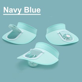 VKEDA Sun Visors Hat with Fan for Women - Fan Visor Hat - Three Gear Mediation and Large Area Sun Protection, Adjustable Elastic Buckle Green