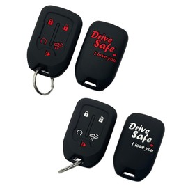 Key Fob Cover for Chevy GMC Accessories 5 Button Smart Key Fob Case for Chevy Silverado 1500 2500HD 3500HD and 2023 2022 2021 2020 2019 GMC Sierra Remote Protector (Black A and Black B)
