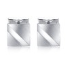 HONEY BEAR 1 Pair Men's Cufflinks Wedding Cufflinks Silver Stainless