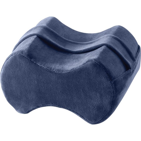 BodyMed Leg Positioning Support, 10" x 8" x 6", Blue – Leg & Knee Support Pillow – Foam Wedge Contour for Side and Back Sleepers – Leg Pillow Wedge for Spinal Alignment – Stays in Place While You