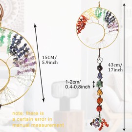 7 Chakra Stones Healing Crystals Tree Life Chakra Stones Healing Crystals Wall Meditation Hanger Roll Feng Shui Hanging Window Ornament Wedding Keepsake Home Party Decor