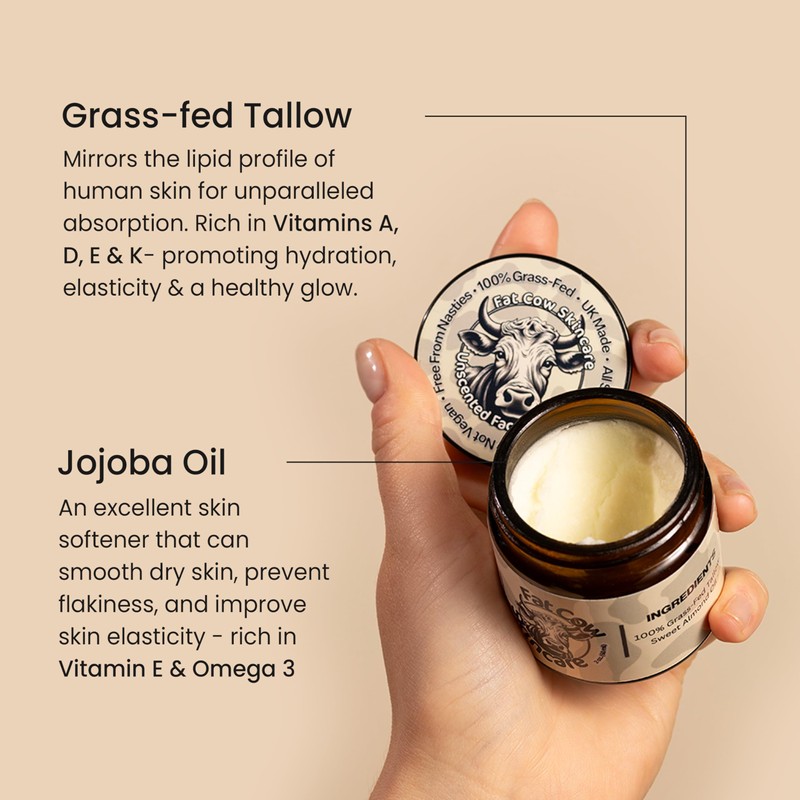 Fat Cow Skincare Anti-Ageing Body Cream, Beef Tallow, Vitamin E