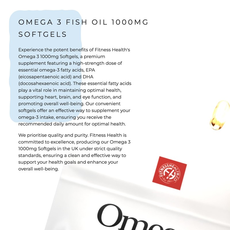 Omega 3 Fish Oil 1000mg x 60 Soft Gels Supplement
