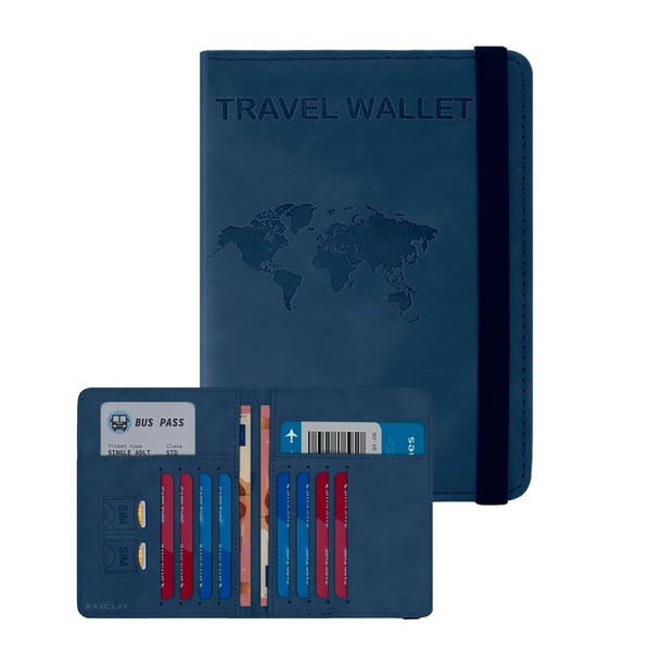 RAXCLAY Reisepasshülle Cover Reiseetui 8 Karten RFID-Blockierung Dokumente nützliches Zubehör