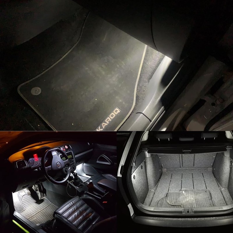 csslyzl LED Footwell Under Door Glove Box Interior Trunk Lights