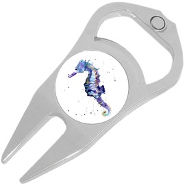 NewCharms Watercolor Seahorse Golf Ball Marker Divot Repair Tool Bottle Opener