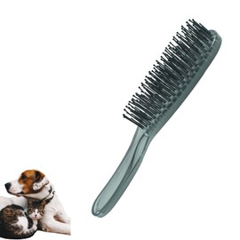 Zorrasxy Dog Grooming Bath Brush, Pet Instant Detangler Pin Brushes, Soft Silicone Shampoo Soothing Comb for Wet Dry Long Short Haired Dogs & Cats Massaging, Deshedding Shower Scrubbing, Crystal Grey