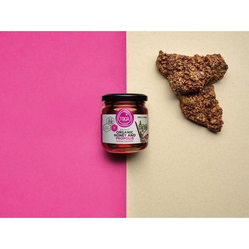 Toca. Speciality Organic Raw Honey and Propolis. 270g (9.52oz).
