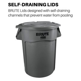 Rubbermaid Commercial Products BRUTE Trash Can Dome Lid, 55-Gallon, Blue, Compatible with the Rubbermaid Heavy Duty 55-Gallon Garbage Bins