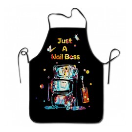 Apron for Nails Technician Women - Just A Nail Boss Nail Tech Apron Nail Artist Technician Apron Manicurists Nail Art Supplies for Nail Salons Cute Cosmetology Smock Nail Lover Gift