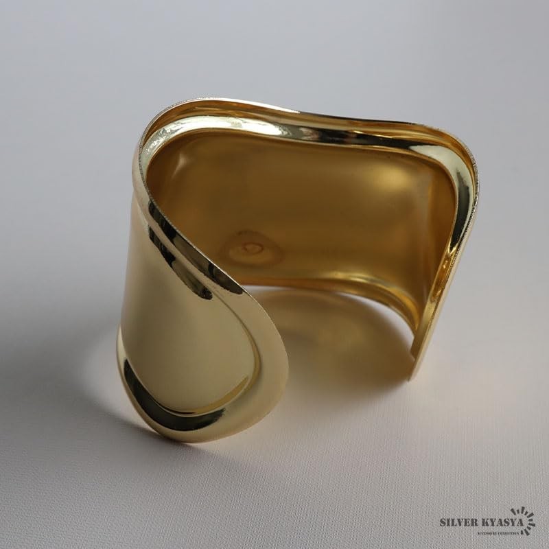 Wide Bangle, Silver, Thick Bangle, Thick Bangle, Wave, Bone Cuff