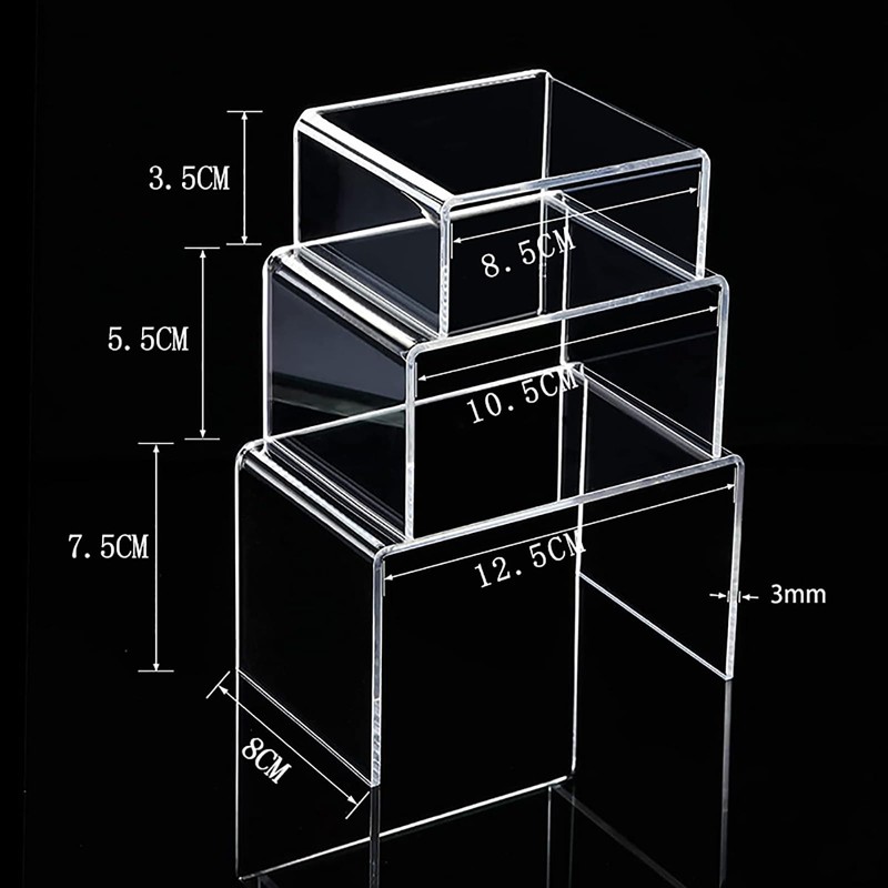 6 Sets Acrylic U-Shaped Display Stand, Clear Acrylic Display Risers
