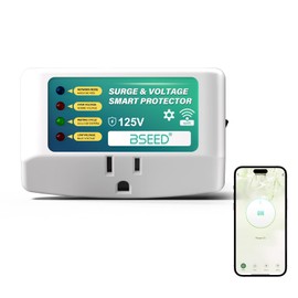 BSEED Smart Surge Protector for Home Appliance, Smart Voltage Protector with Light Indicator, Smart Plug with APP Control, Energy Monitoring, Wall Mount Power Suppressor for Refrigerator/TV/PC