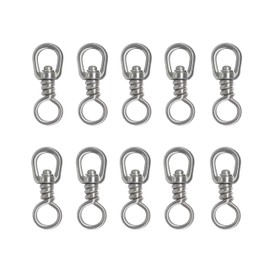 Generic 10pcs Stainless Steel Single Winding Ring Universal Figure-Eight Ring Big Thing Connector Bolt Dog Fishing Accessories (41.5mm(3#)-10Pcs), sliver