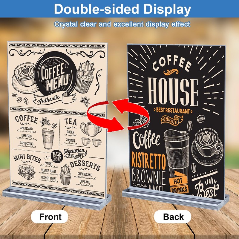 ROSSHINE A5 Menu Holders, 3pack Double Side Display Acrylic Sign