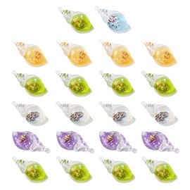 Ximimark 20 pcs Shimmering Luminous Conch Resin Pendants - Ocean-Inspired DIY Jewelry Charms for Earrings, Necklaces, Keychains & Hair Decor - 19x39mm Transparent Marine Style Accessories