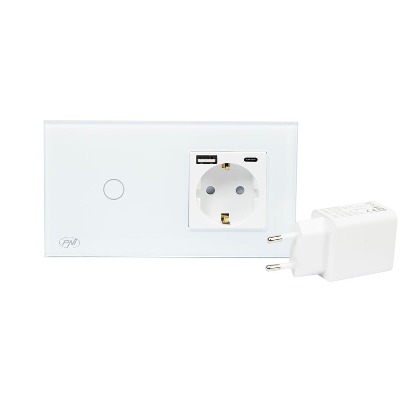 PNI SH115W Single Glass Switch with Touch Function Combined with