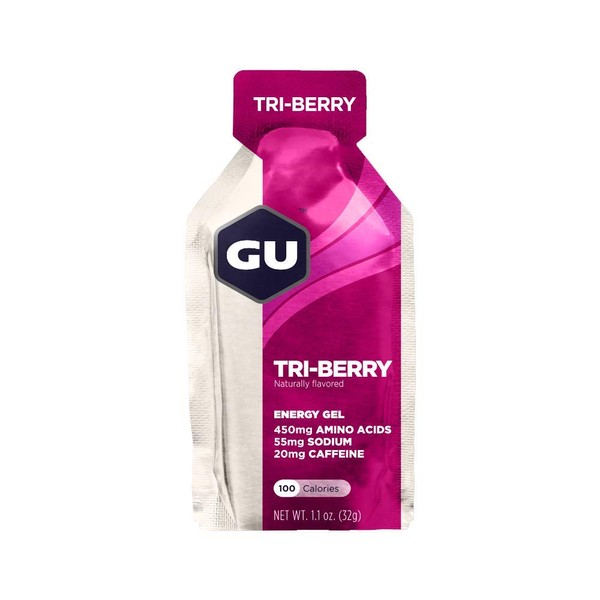 GU Energy Original Sports Nutrition Energy Gel, 24-Count, Tri-Berry
