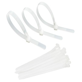 MyyYiTar 100 Pcs Reusable Zip Ties 0.3 x 8 inch Adjustable Heavy Duty Outdoor UV Resistant Nylon 66 Zipper Straps Bundling for Cable Wire,String Lights and Tailored for any task,White