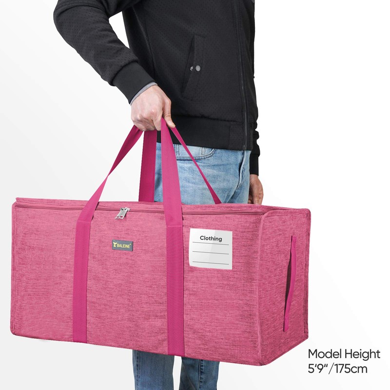 BALEINE Extra Large Storage Tote with Zippers & Carrying Handles,
