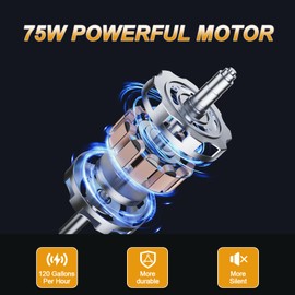 12V Heavy Duty Fuel Transfer Pump 85GPH Max Flow - Gasoline/Diesel Transfer Pump with 11.5ft Power Cable & Pulley System - for Trucks, Boats, Tractors, RV, Marine Equipment