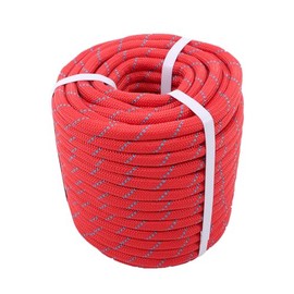 LiGuVCY 1/2IN x 125FT, Heavy Duty Braided Polyester Tree Rope, Arborist Bull Rope for Swings, Camping, Marine (Red)