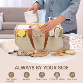 Skycase Baby Diaper Caddy Organizer - Felt Diaper Organizer - Baby Registry Items for Newborn Must Haves, Diaper Caddy Basket for Car Changing Table