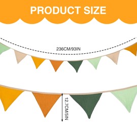 Xdealcozyxc Triangle Fabric Bunting, Double Sided Colorful Bunting Decorations for Nursery