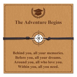 FANCIBAND Class of 2025 Graduation Gifts for Her 2025 Compass Bracelet Graduate College High School Inspirational Gifts for Women Men Girls Boys - The Adventure Begins