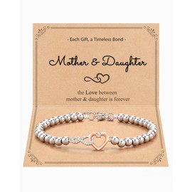 Shonyin Mother Daughter Bracelet, Chtistmas Gifts for Mother Daughter Mom Gifts Jewelry Birthday Christmas Valentines Day Gifts Stocking Stuffers for Women Adults Teen 2024