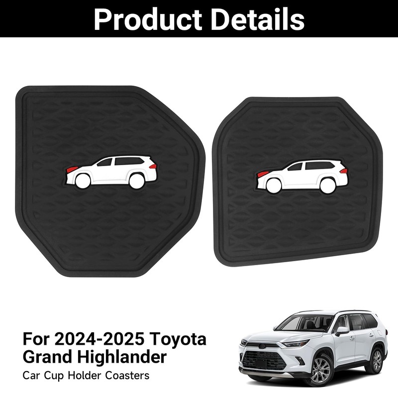 smnuxwm 2PCS Cup Holder Mat for Toyota Grand Highlander 2024