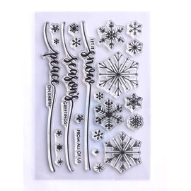 MaGuo Let it Snow Season Greetings Peace Clear Stamps Snowflake for Paper Craft Card Making Decoration and Scrapbooking