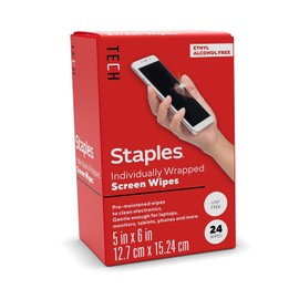 Staples TECH Individually Wrapped Screen Wipes, 24/Pack (ST63057)