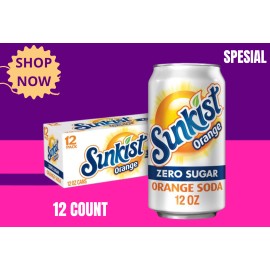 Sunkist Zero Sugar Orange Soda 12oz Cans 12-Pack