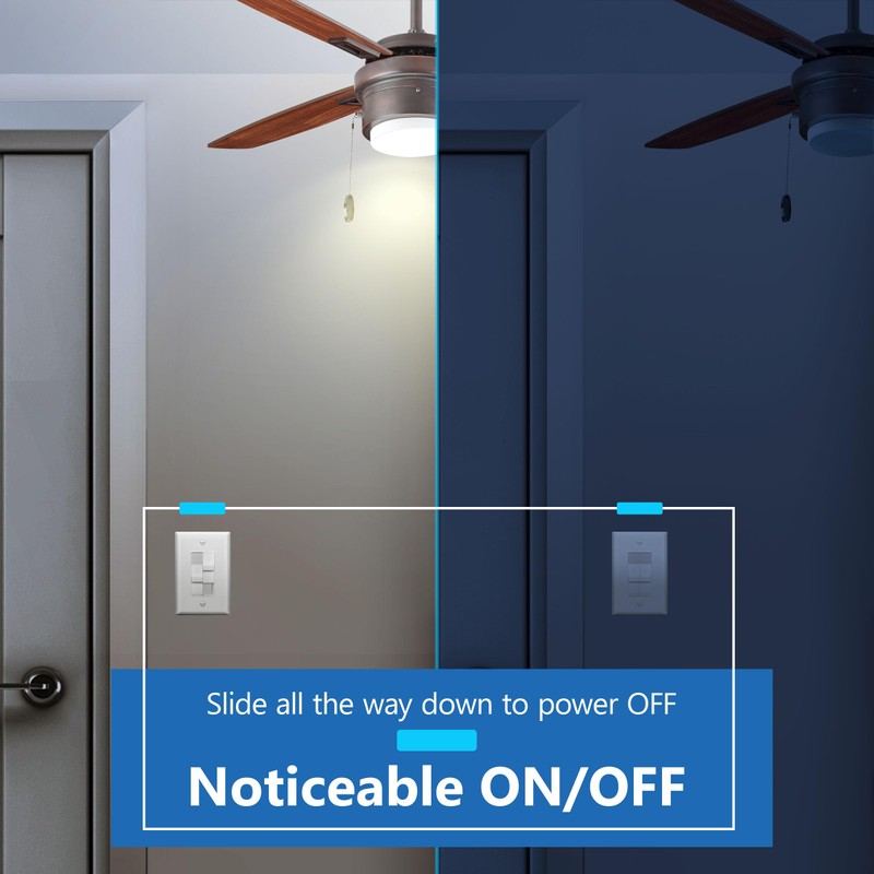 LIDER Combination Light Switch and 3-Speed Fan Control, Light and