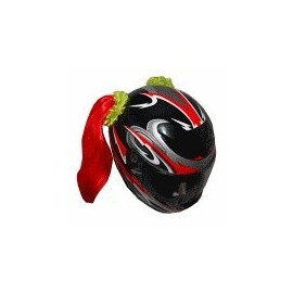 Red Motorcycle Helmet Pigtails