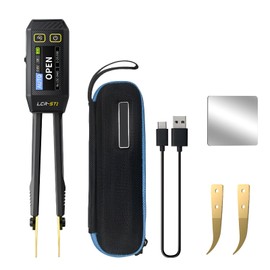 LCR Meter Digital Multimeter 10KHz LCR Meter Tweezer with 0.5% Accuracy Mini Smart SMD Tester for ESR Resistor Capacitor Inductance Voltage Frequency Diode