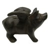 Tiny Miniature Cast Iron Flying Angel Pig Hog Figurine 3.75