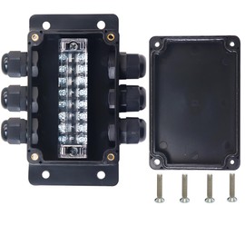 YETLEBOX Watertight Junction Box, IP67 Waterproof Electrical Project Box with 8P 15A Barrier Terminals,3 in/3 Out Cable Glands Electronic Enclosure 3.94" x 2.68" x 1.97"