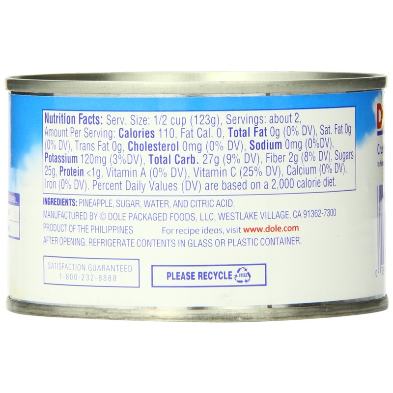 Dole Crushed Pineapple in Heavy Syrup, 8 Ounce