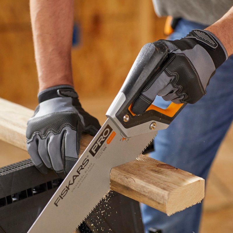 Fiskars Pro 22" Hand Saw, PowerTooth Steel Blade, Universal Hand