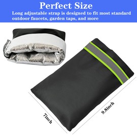 Outdoor Faucet Covers for Winter Freeze Protection, 7”W x 9.8”H Reusable Thicker Hose Bib Insulation Cover Waterproof & Frost Free Outside Spigot Cover Winter Insulated Covers with Reflective Strips